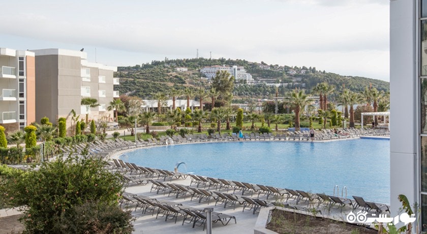 صندلی های حمام آفتاب در کنار استخر روباز